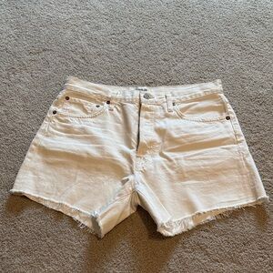 Agolde White Denim Jean Shorts